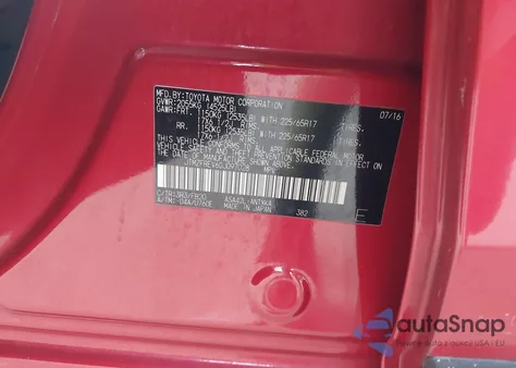 2016 Toyota Rav4 Le из США, поврежденный, VIN JTMZFREV6GJ097028